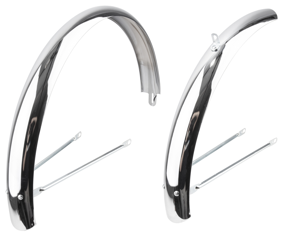 Fender Set Chrome, Middle Weight for 26" Wheels, front and rear.  Includes all mounting hardware. 